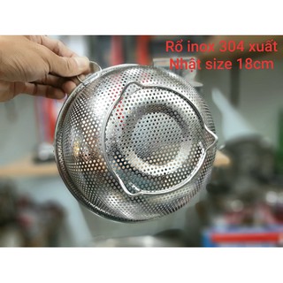 🌲(SALE130k➡125k)Rổ Inox 304 cao cấp 18cm xuất Nhật rẻ nhất sàn (trụng bún, rửa rau sống)