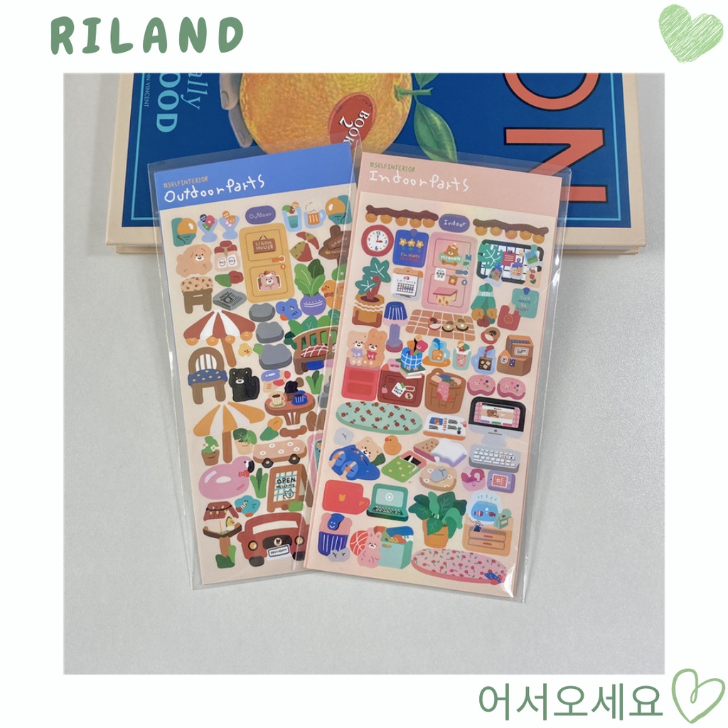 STICKER  PHONG CÁCH HÀN QUỐC HÌNH CHÚ GẤU DỄ THƯƠNG