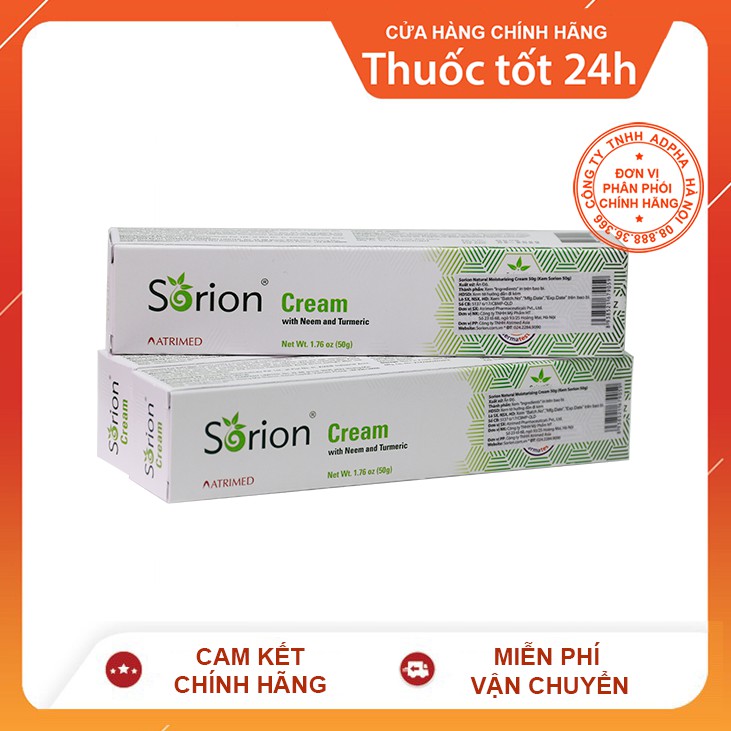 Kem Sorion cho da vảy nến, da cơ địa, chàm tuýp 50gr