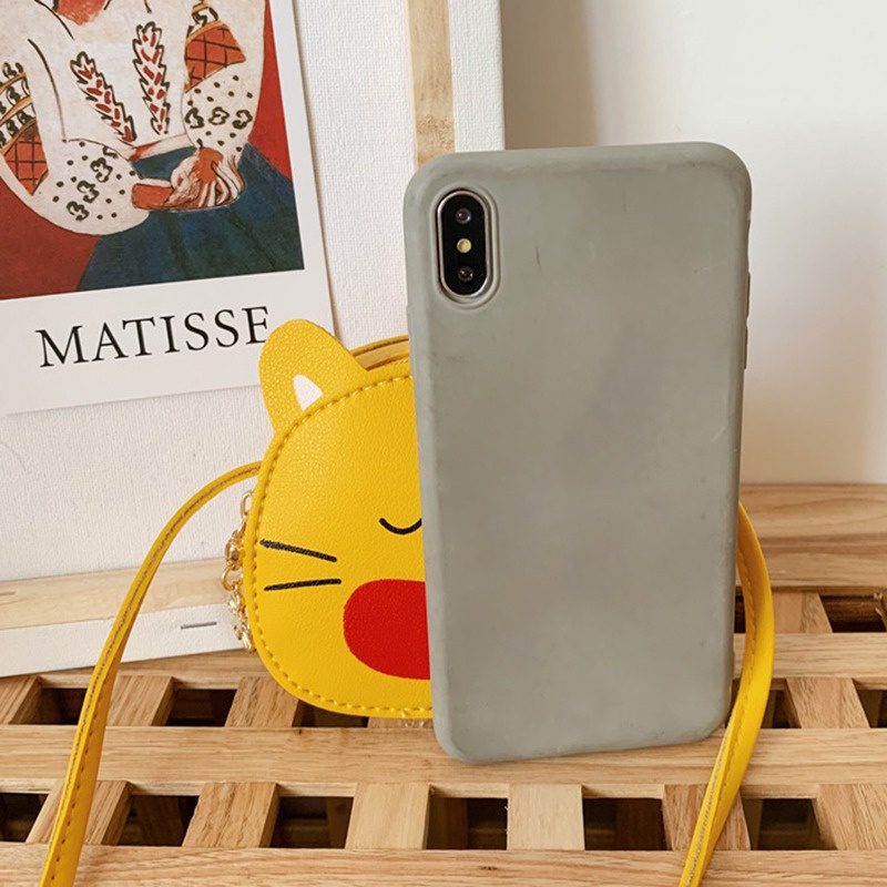 Túi Đeo Vai Da PU Hình Mèo Hoạt Hình Dễ Thương Cho Bé