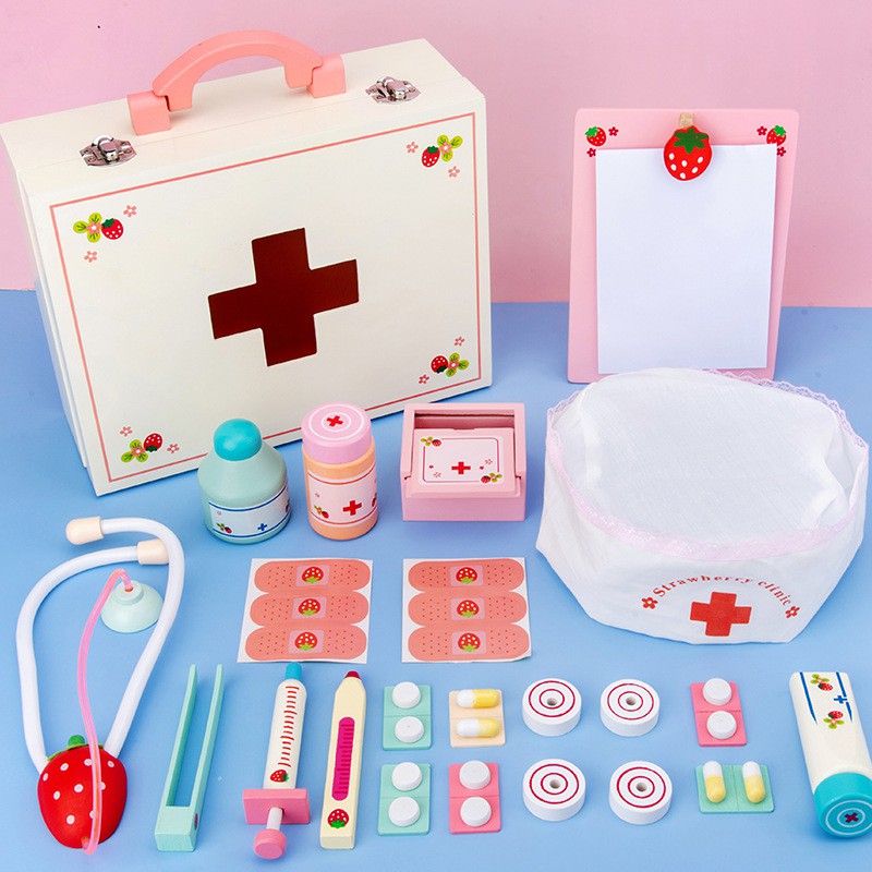 Bộ đồ chơi hộp đồ nghề bác sĩ nhí khám bệnh bằng gỗ nhập Đức an toàn cho bé và giúp bé tăng khẳ năng tư duy