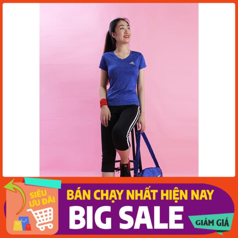 Set Bộ Đồ Tập Gym Yoga Aerobic Cho Nữ Đẹp, Cao Cấp, Big Size, Vnxk - Quần Lửng, Cạp Cao, Nâng Mông Áo Croptop Có Tay