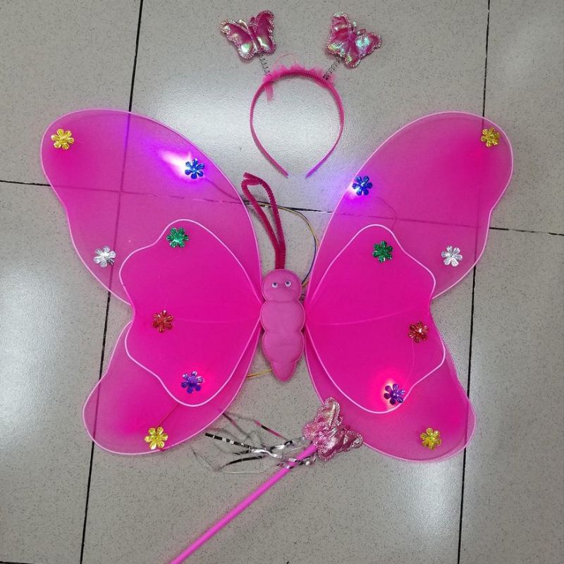 Cánh bướm thiên thần CÓ ĐÈN kèm Gậy và vương miện cho bé gái - ĐỒ CHƠI THÔNG MINH