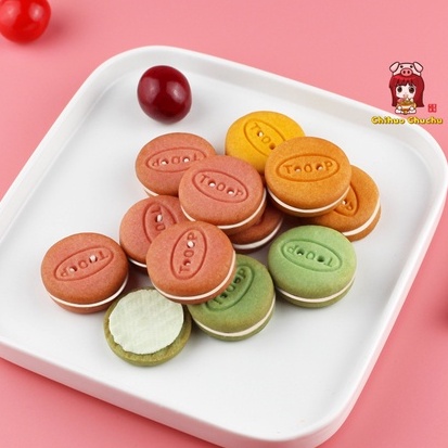 Bánh quy macaroon cookie kem sắc màu - gói 320g