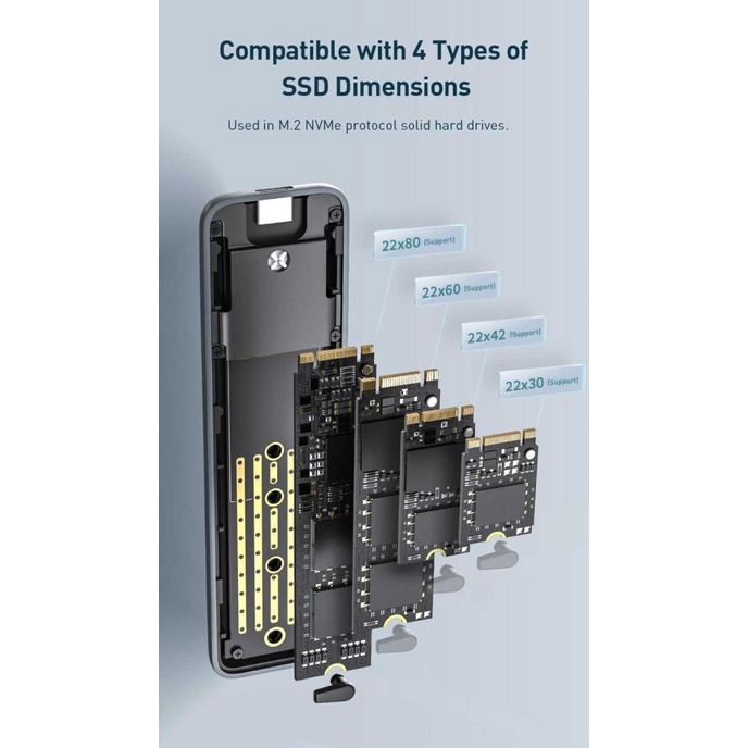 Phụ kiện điện thoại Baseus Cayph - E0G Ssd M.2 Ngff To Type C Gen1 | BigBuy360 - bigbuy360.vn