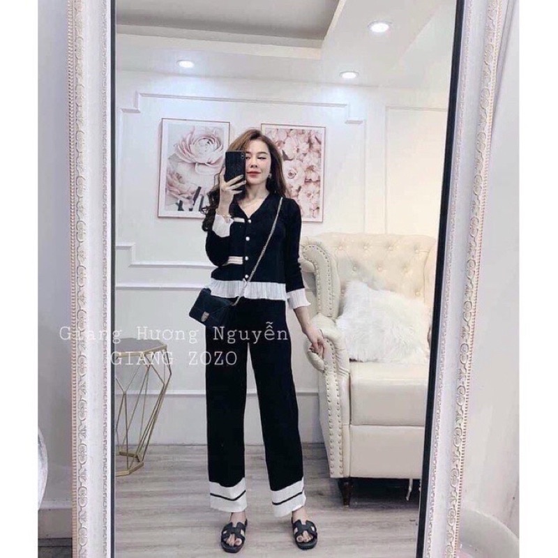 [ 𝐅𝐑𝐄𝐄 𝐒𝐇𝐈𝐏 ] SÉT LEN TĂM XẾP LY PHỐI BÈO CỔ V à CHẤT LEN TĂM CO GIÃN NHẸ Ạ