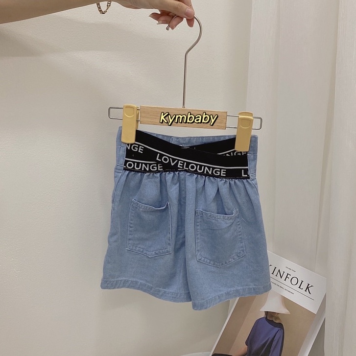 Quần short jean cạp cao cho bé Q649