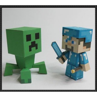 Mô hình giấy game [Minecraft] Diamond Armor Steve