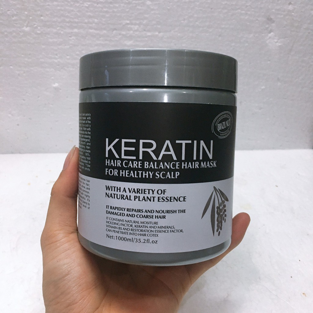 Kem ủ tóc Keratin 1000 ml 3 màu nâu tím bùn