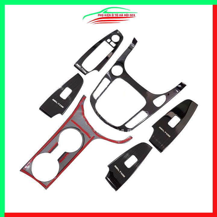 Ốp nội thất cho xe ô tô Seltos 2020 2021 vân Titan bảo vệ chống trầy xước và làm đẹp xe