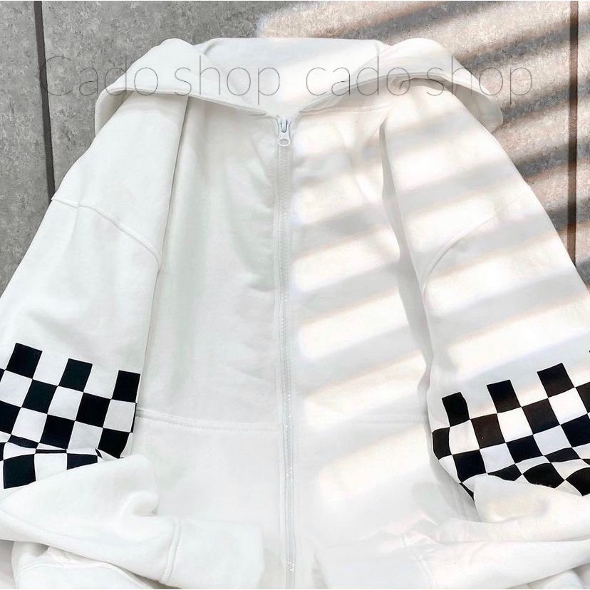 Áo Khoác Nhẹ Nam Nữ UNISEX Tay Phối Caro Vải Nỉ Ngoại Cao Cấp Phong Cách Mới Hot Trend Sành Điệu - CADO FASHION
