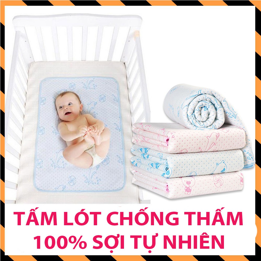 Tấm lót chống thấm xuất nhật loại to 54x68cm cho bé, miếng lót chống thấm, chiếu chống thấm an toàn cho bé sơ sinh