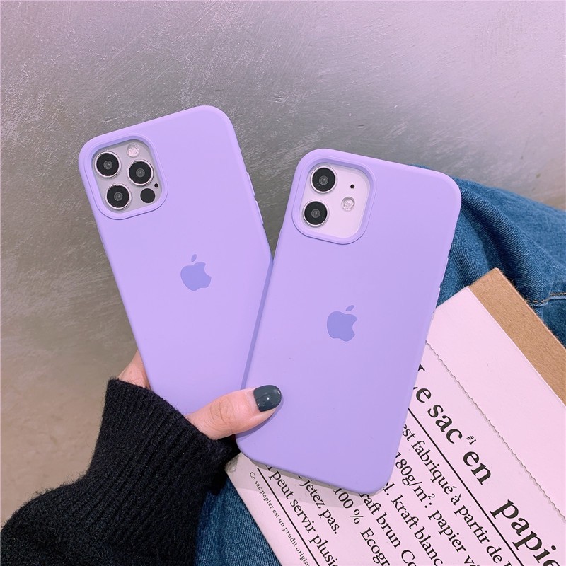 Màu tím nhạt Đen  Chất lượng cao Bảo hiểm đầy đủ iPhone 12/12 PRO MAX / 12MINI / 11 PRO MAX 7P 8 P X XS Max XR 7 8  6sP  6 vỏ điện thoại sili