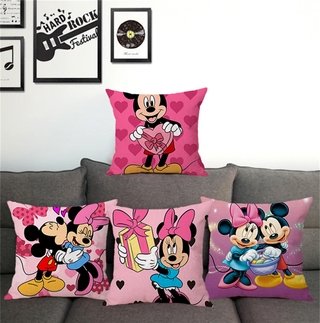 Vỏ gối hình vuông in hình chuột mickey dễ thương 45x45cm