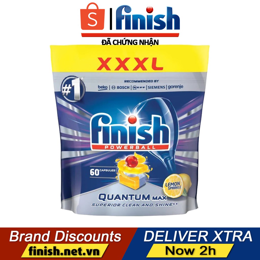 Viên rửa bát Finish Quantum Max