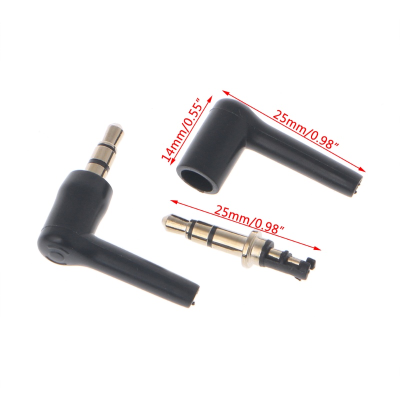 Bộ 10 Cây Cắm Mạ Vàng 3 / 4 Cực 3.5mm 90 Chất Lượng Cao° Giắc Cắm Tai Nghe Mini Chuyên Dụng Chất Lượng Cao