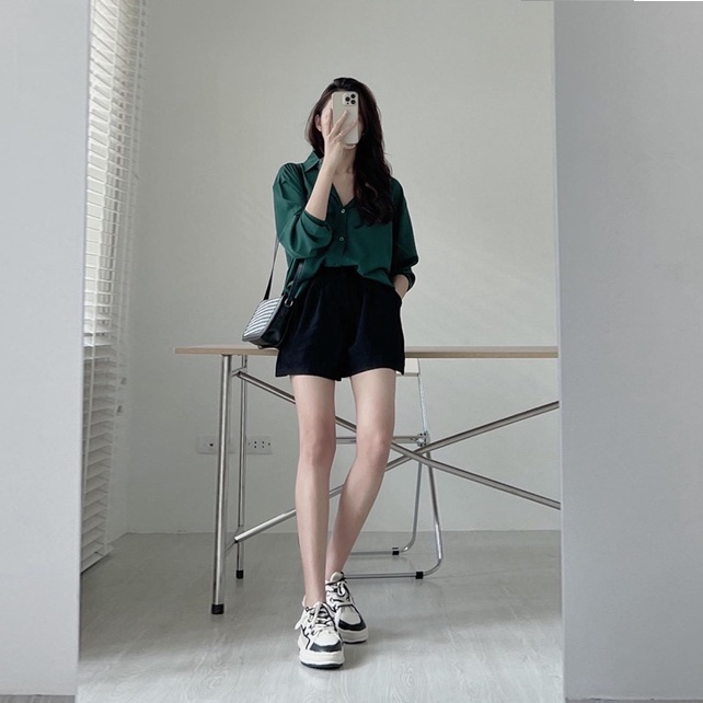 Quần Short Đũi Quần Đùi Đũi Dáng Váy Xoè Lưng Chun Co Giãn Cạp Cao Ống Rộng Xếp Ly Ailee SHORT NU 001