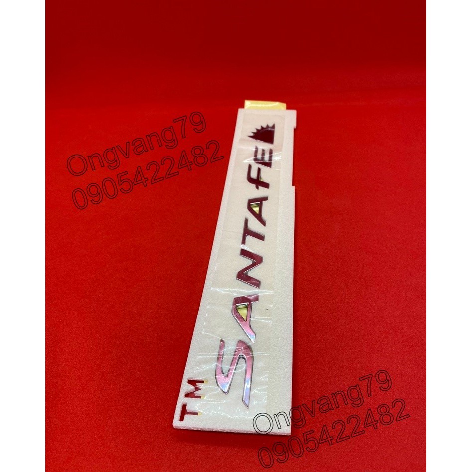 Logo chữ nổi Premium, Santafe, Htrac 2.2D, Htrac, 2.2D dán đuôi xe Santafe 2019, 2020, 2021