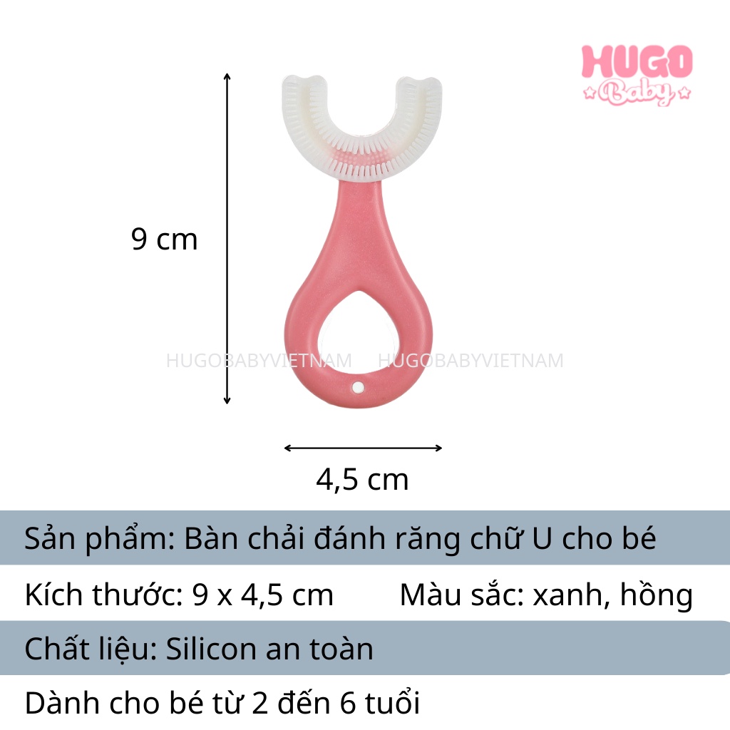 Bàn chải đánh răng chữ U cho bé BQB siêu mềm - Hugo Baby