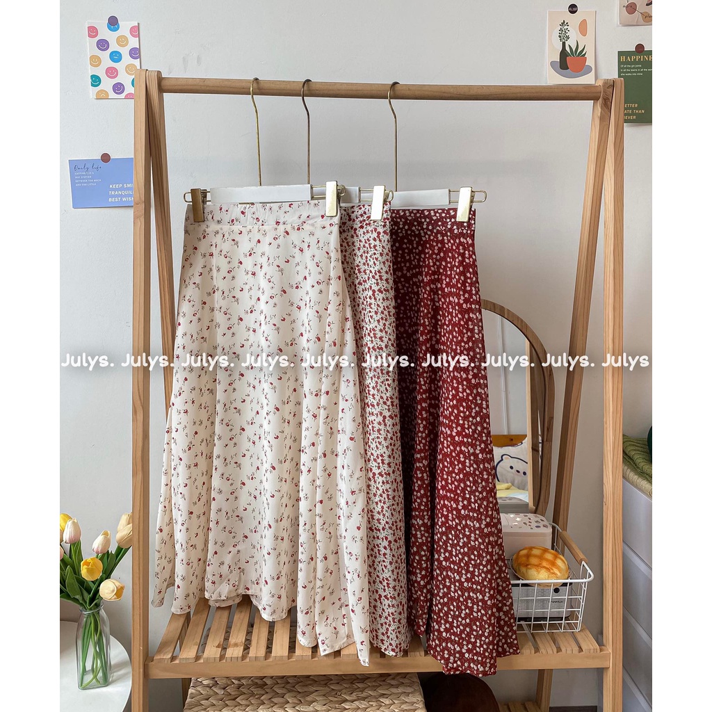 Chân váy hoa dáng dài vintage (ảnh thật kèm video)