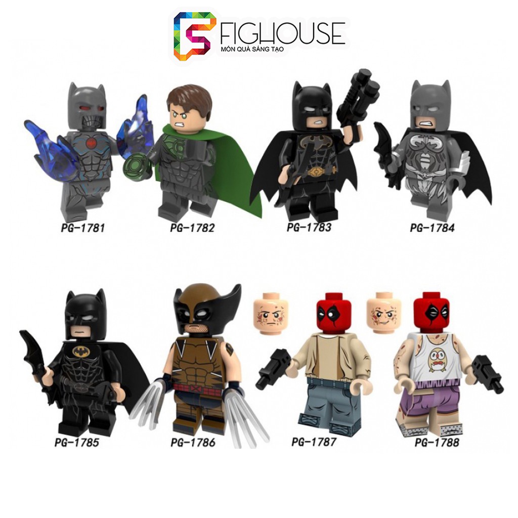 Xếp Hình Minifigures Murder Machine, Wolverine, Batman, Deadpool - Đồ Chơi Lắp Ráp non-lego PG8204 [A20]