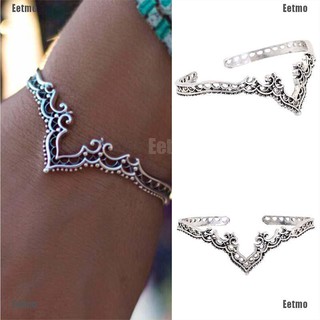 (Eetmo) Bohemian Antique Silver Statement Women Charm Cuff Bangle Bracelet Jewelry Gift