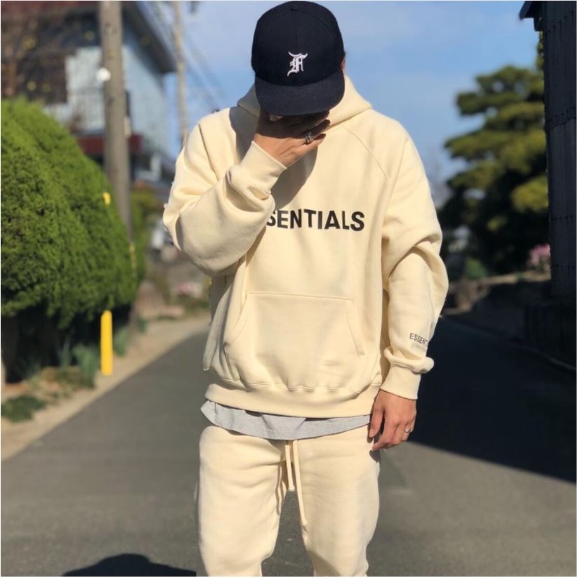 Áo Hoodie Nỉ Unisex Nam Nữ Form Rộng Có Mũ In Chữ Esential, Hôdie Nỉ Nam Nữ Dáng Rộng Trẻ Trung