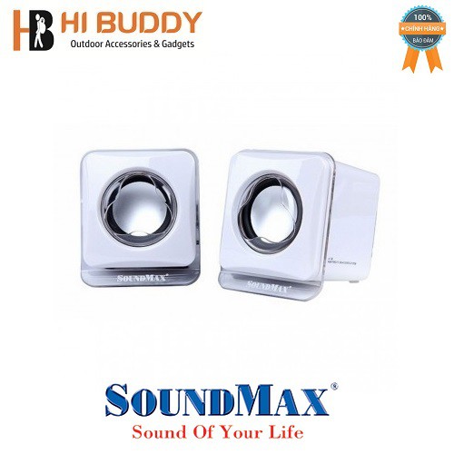 Loa vi tính Soundmax A-120 2.0 6W RMS Trắng – Hàng chính hãng