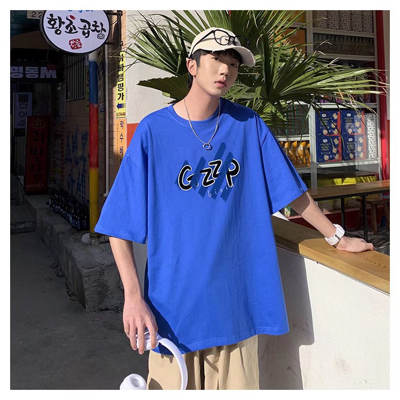 [M-8XL] Nhật Bản ​Áo Thun Tay Ngắn Dáng Rộng In Chữ Phong Cách Hip Hop Thời Trang Mùa Hè Cho Nam