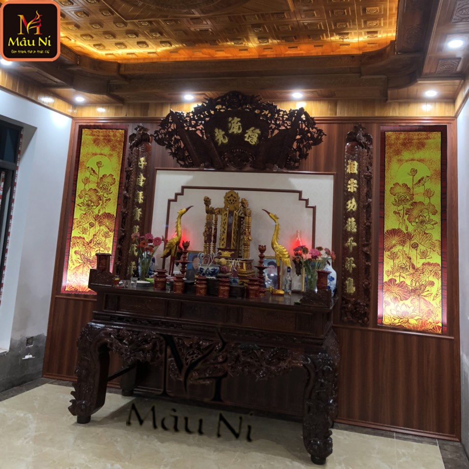 sx - (qc) CẶP TRANH THỜ DÁN TƯỜNG kt 41cmx127cm - dán phòng thờ, vách thờ, bàn thờ, tượng thờ [ đồ thờ tâm linh ]