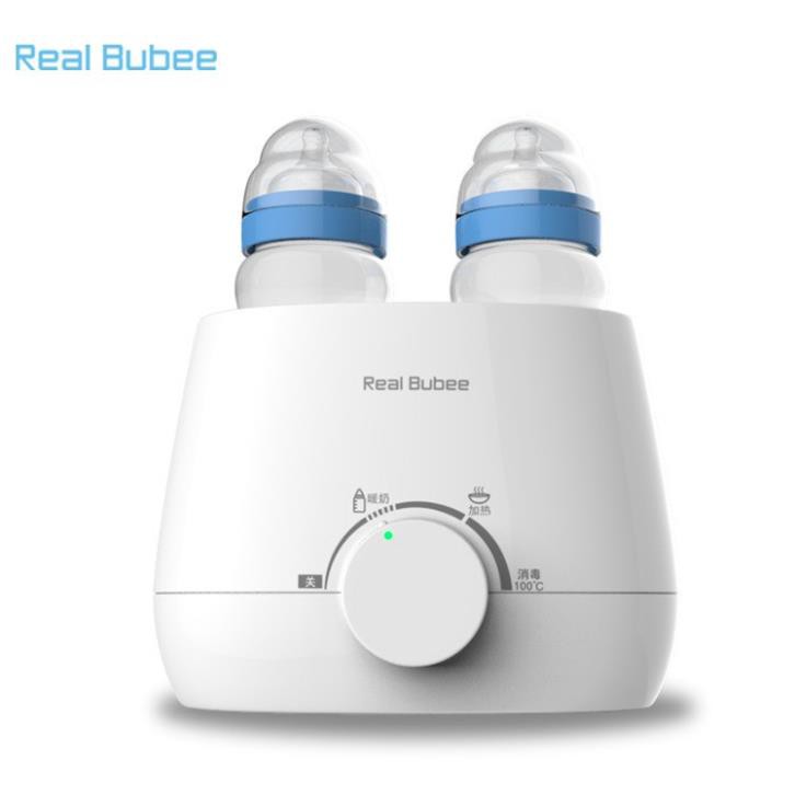 Máy hâm sữa Real Bubee 2 bình cổ rộng, hâm sữa, ủ sữa và thức ăn, tiệt trùng bình sữa
