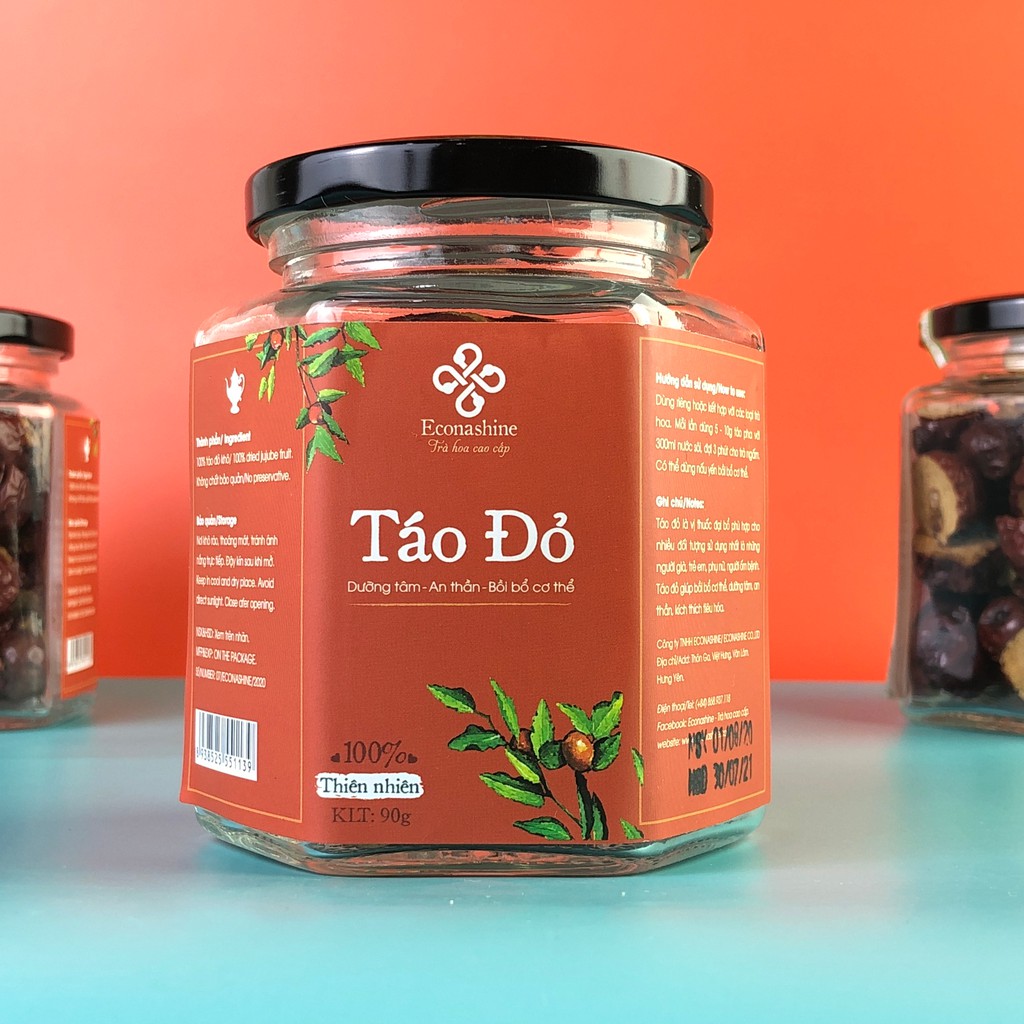 Táo đỏ thái lát  pha trà hoa