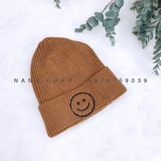 [M021] Mũ len mặt cười mẫu 1 1T-5T