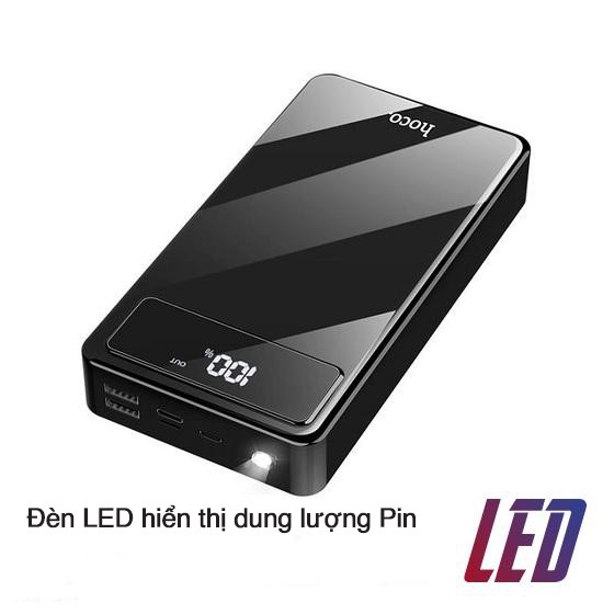 Pin sạc dự phòng Hoco DB119 dung lượng khủng 40000mAh sạc nhanh 2 cổng USB 5V/2A Max tích hợp đèn pin, màn hình LCD