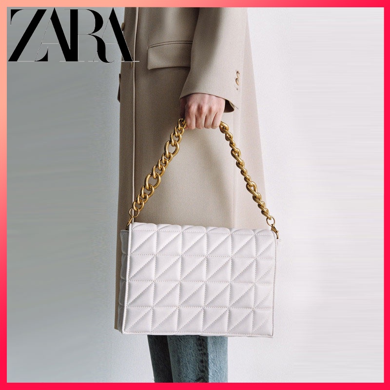 Zara Túi Xách Đeo Vai Da Mềm Phối Dây Xích Thời Trang Nữ Sang Trọng