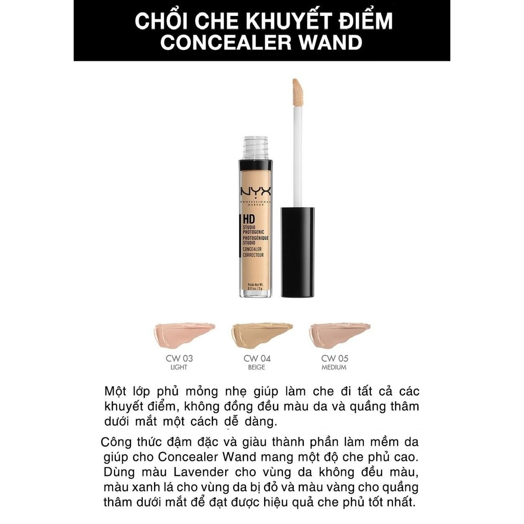 Cây che khuyết NYX - CW03 - CONCEALER WAND - LIGHT Chổi che khuyết - LIGHT | BigBuy360 - bigbuy360.vn