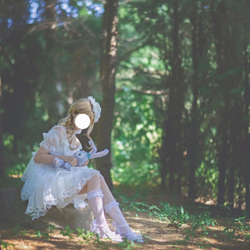 DISNEY Đầm Lolita Họa Tiết Hoa Phong Cách retro Pháp Ngọt Ngào Dễ Thương