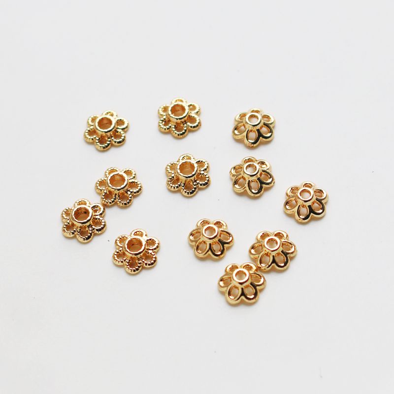 Set 50 Phụ Kiện 14 Lỗ Hình Hoa Bằng Đồng 7mm Dùng Trang Trí Giá Đỡ