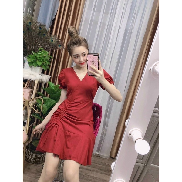 ĐẦM ĐUÔI CÁ RÚT DÂY CỔ V FREESIZE