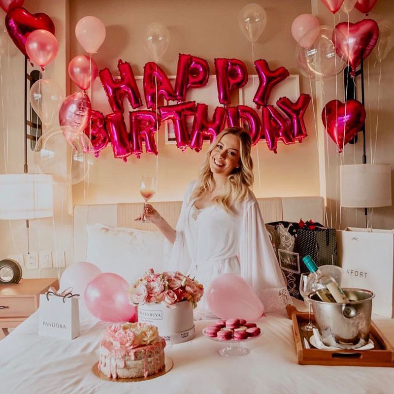Bong Bóng Tráng Nhôm 16 inch Hình Chữ Happy Birthday Dùng Trang Trí Tiệc Sinh Nhật