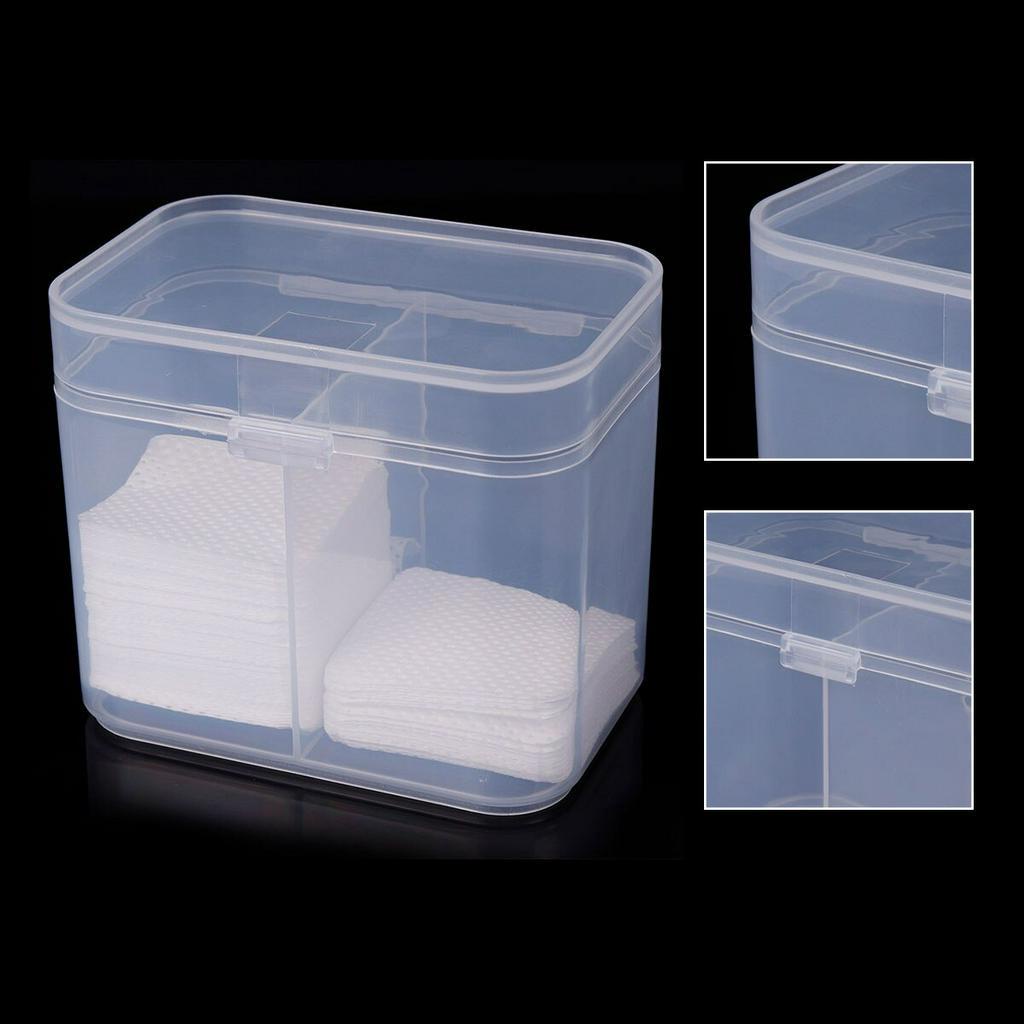 MONJA Hộp nhựa trong suốt dùng đựng mút tẩy sơn móng tay chất lượng cao