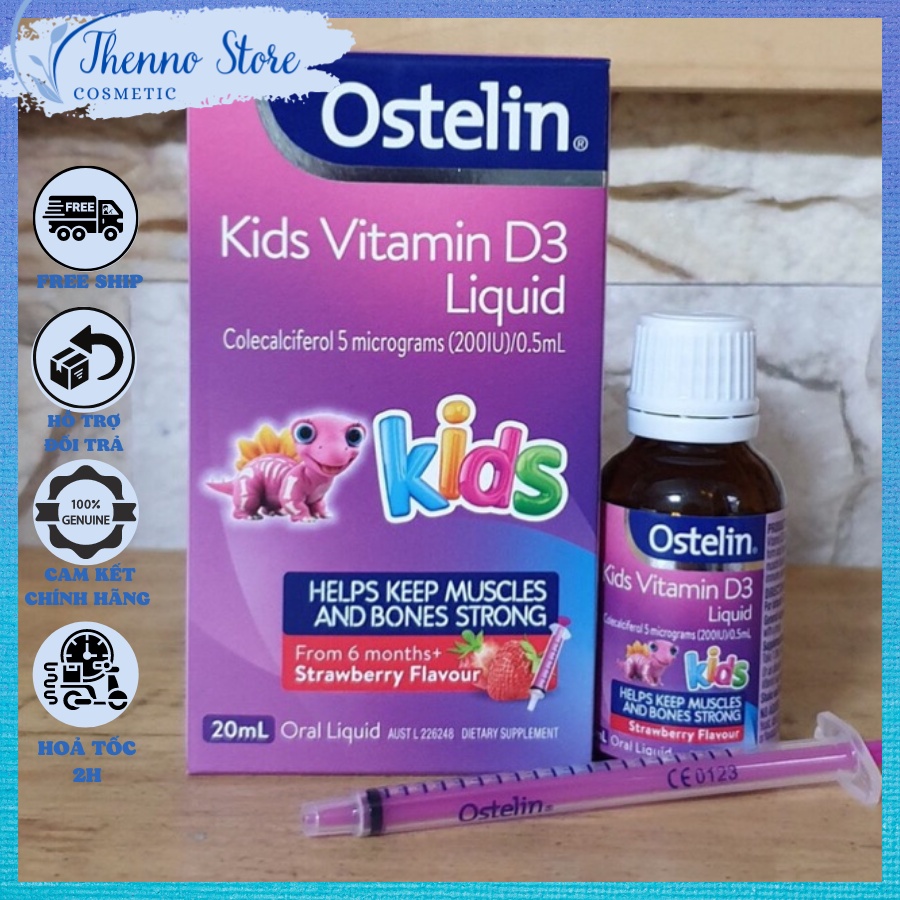 Vitamin Dạng Nước Cho Bé Ostelin Kids Vitamin D3 Liquid 20ml của Úc