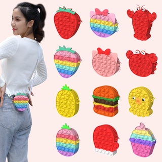 Pop It Fidget Toy Rainbow Color Finger Pressure Bubble SensoryToys đồ chơi Bóp bong bóng thư giãn xả stress
