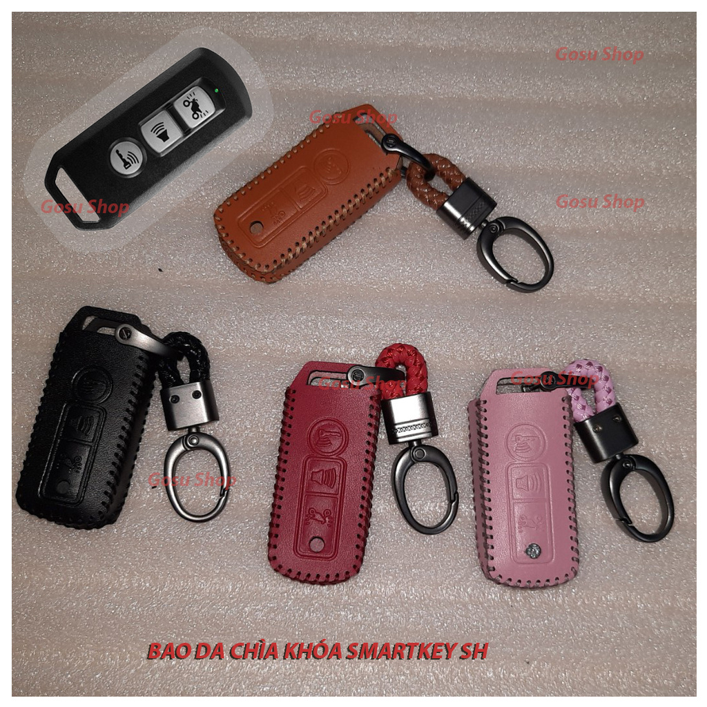 Bao da chìa Smartkey SH, SH Mode, PCX 3 nút mẫu cũ - tặng kèm móc treo thời trang
