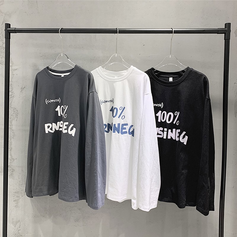 Áo Thun Dài Tay Cổ Tròn Thời Trang Phong Cách Hàn Quốc Cho Nam Size M-5Xl | BigBuy360 - bigbuy360.vn