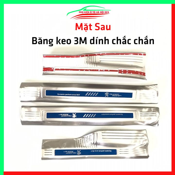 Bộ nẹp bước chân inox ô tô Peugeot 3008 - 5008 chống trầy làm đẹp ô tô