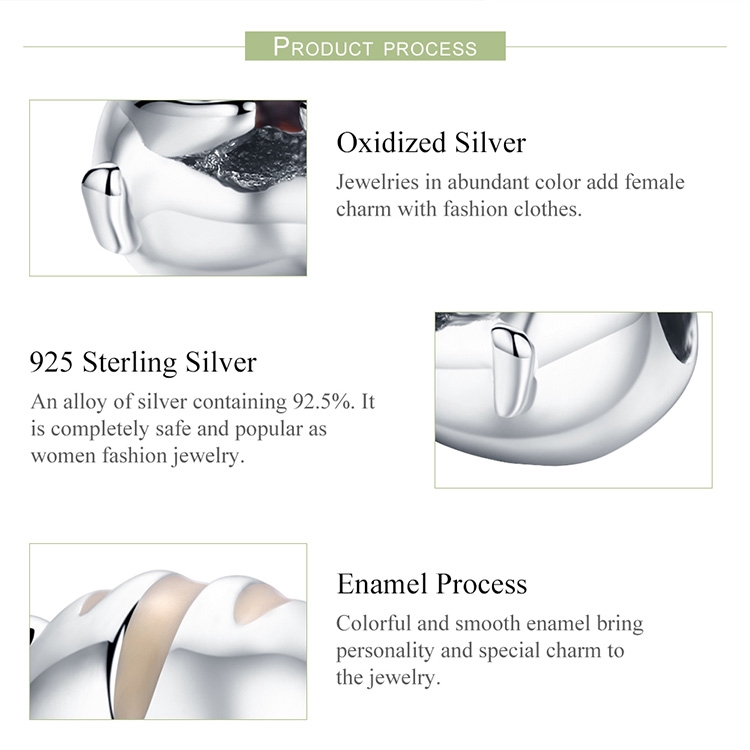 Hạt phụ kiện Bamoer hình chuột hamster dễ thương trang trí vòng tay