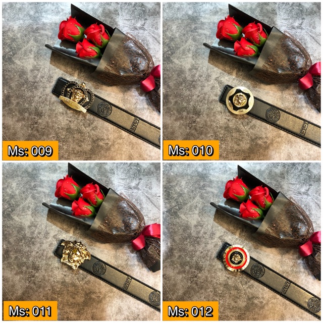 Thắt lưng Lv nam, thắt lưng nam mặt mạ vàng dây dày khâu viền siêu bền