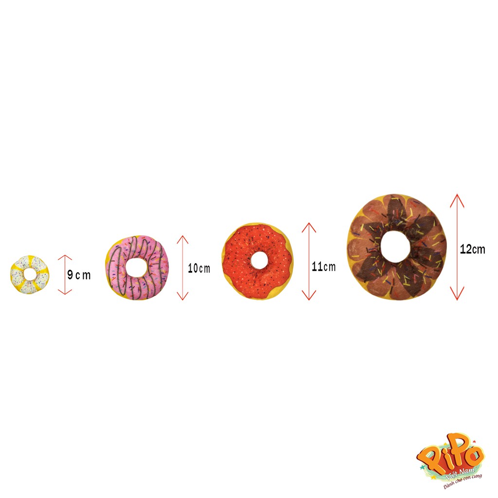 Tháp xếp chồng PiPo bằng vải hình bánh donut