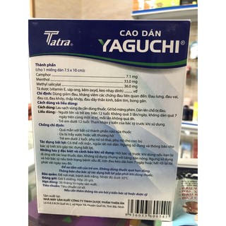 Cao dán giảm đau Yaguchi